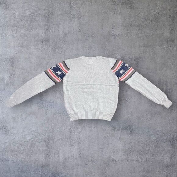 Gray Star Pattern Sweater Chaser Brand Stars & Stripes Heather Gray Sweater - Picture 2 of 10